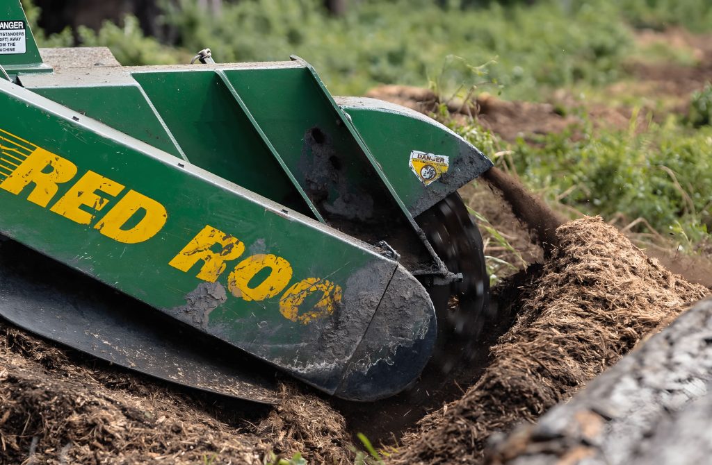 Heavy-duty stump grinding Hastings VIC equipment in action